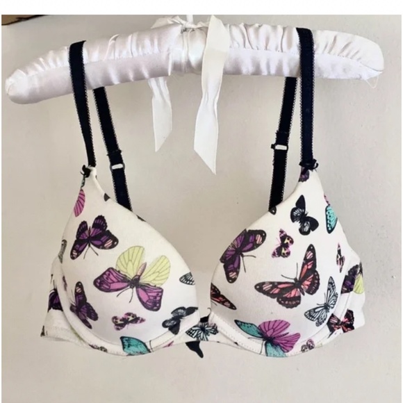 🪞 Pink VS butterfly printed cotton push up bra top 32b by victoria’s secret - Picture 5 of 5